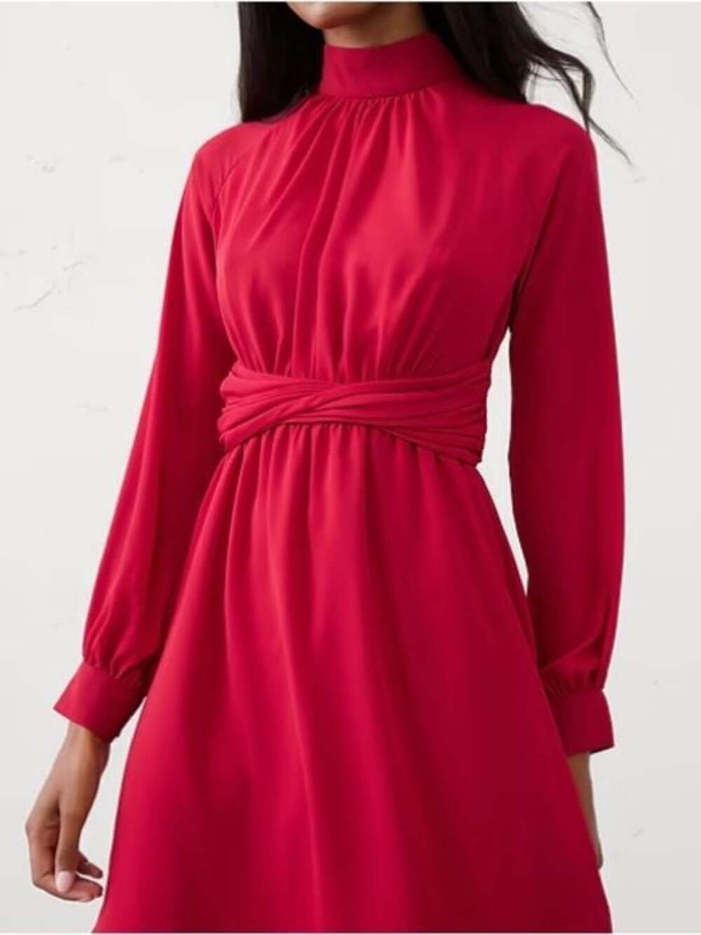 Banana Republic Factory Red Chakra Twisted-Waist Mini Dress